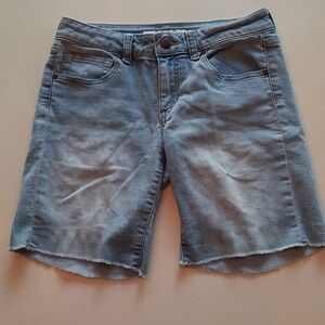 Joe's light blue raw hem distressed denim shorts